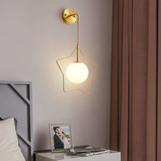 GlowLight - Modern pentagram-shaped glass ball wall lamp with warm light