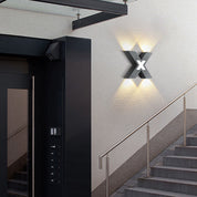Modern Waterproof X-Shaped LED Wall Light with 4 Lights for Outdoor Use