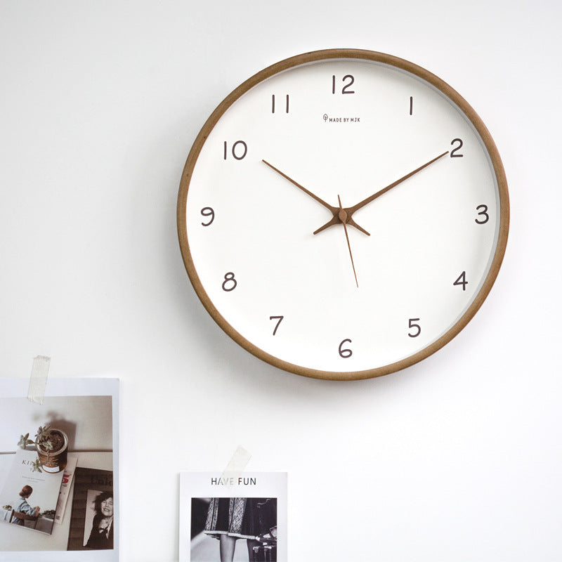 Simple Analogue Solid Wood Wall Clock for Home - Timeless and Elegant!