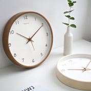 Simple Analogue Solid Wood Wall Clock for Home - Timeless and Elegant!