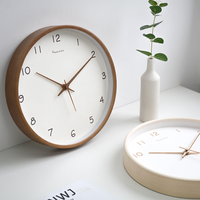 Simple Analogue Solid Wood Wall Clock for Home - Timeless and Elegant!