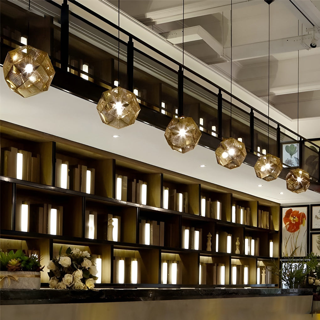LightDesign - Geometric Round Pendant Lamp in Electrolytic Metal