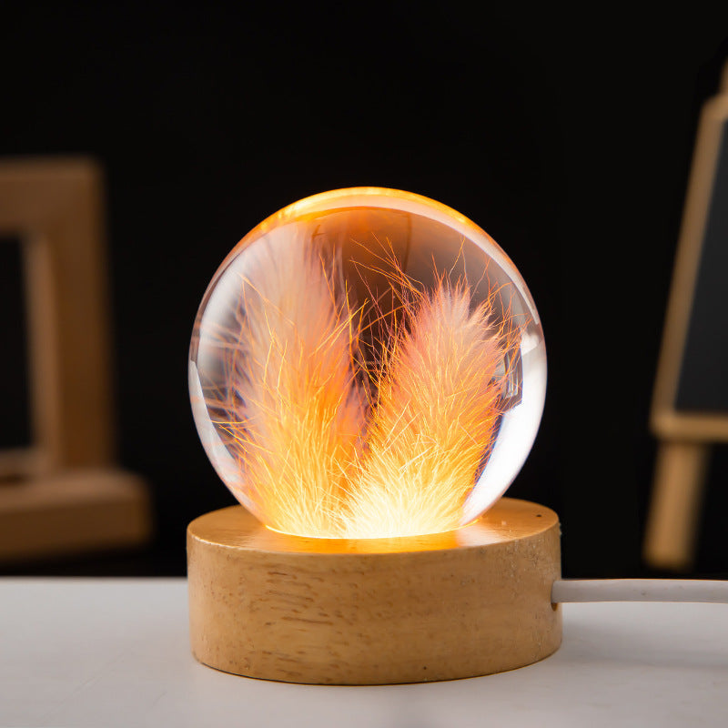 LED Night Light with Crystal Ball