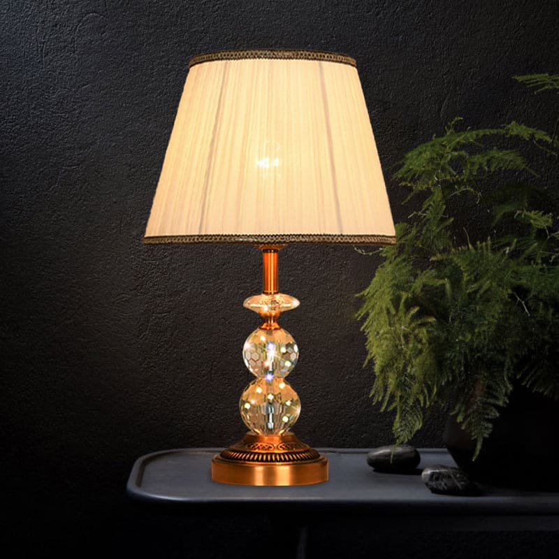 KristalGlow - Table Lamp with Tapered Shape and Faceted Crystal Balls