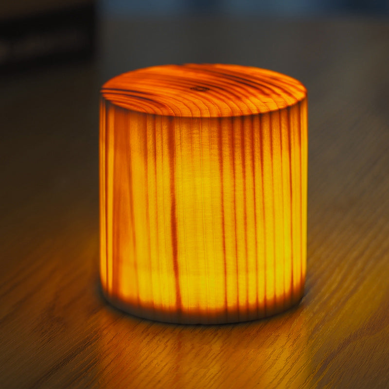 GlowWood - Table Lamp with Built-in Battery and Touch Control LED Lighting for Bedroom and Desk
