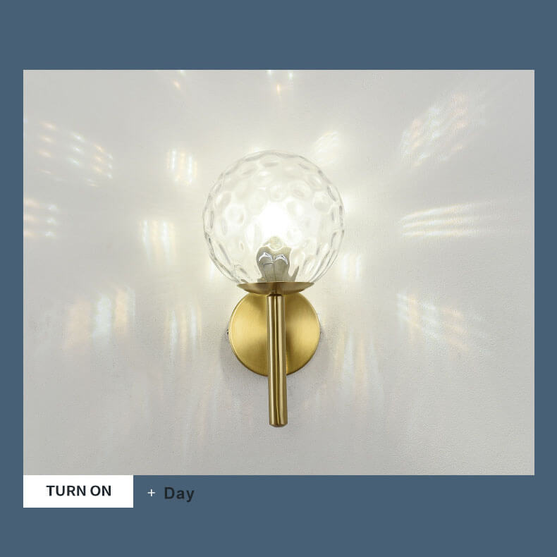 GlowBall - Modern glass globe wall lamp with 1 light and globe arm