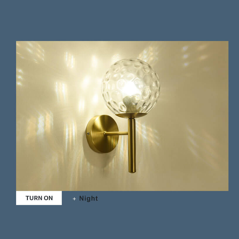 GlowBall - Modern glass globe wall lamp with 1 light and globe arm
