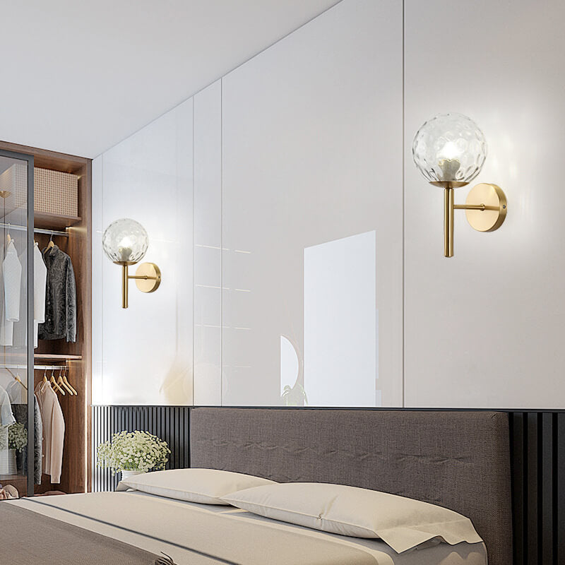 GlowBall - Modern glass globe wall lamp with 1 light and globe arm