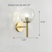 GlowBall - Modern glass globe wall lamp with 1 light and globe arm