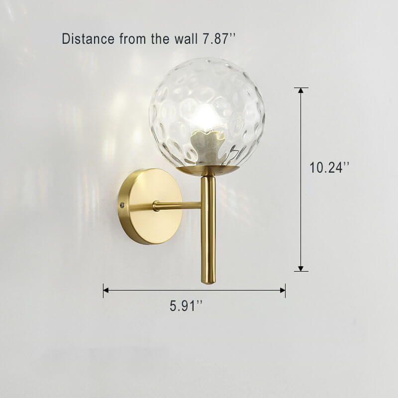 GlowBall - Modern glass globe wall lamp with 1 light and globe arm