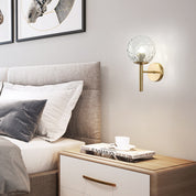 GlowBall - Modern glass globe wall lamp with 1 light and globe arm