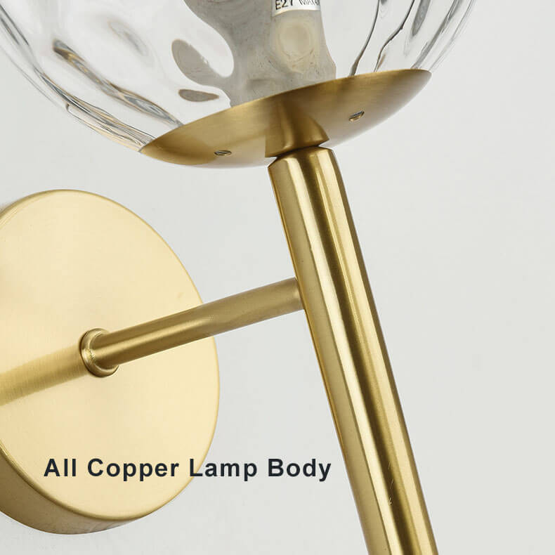 GlowBall - Modern glass globe wall lamp with 1 light and globe arm