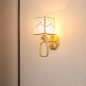 CubeLuxe - Modern cube-shaped 1-light wall lamp with Chinese elements and rugged design