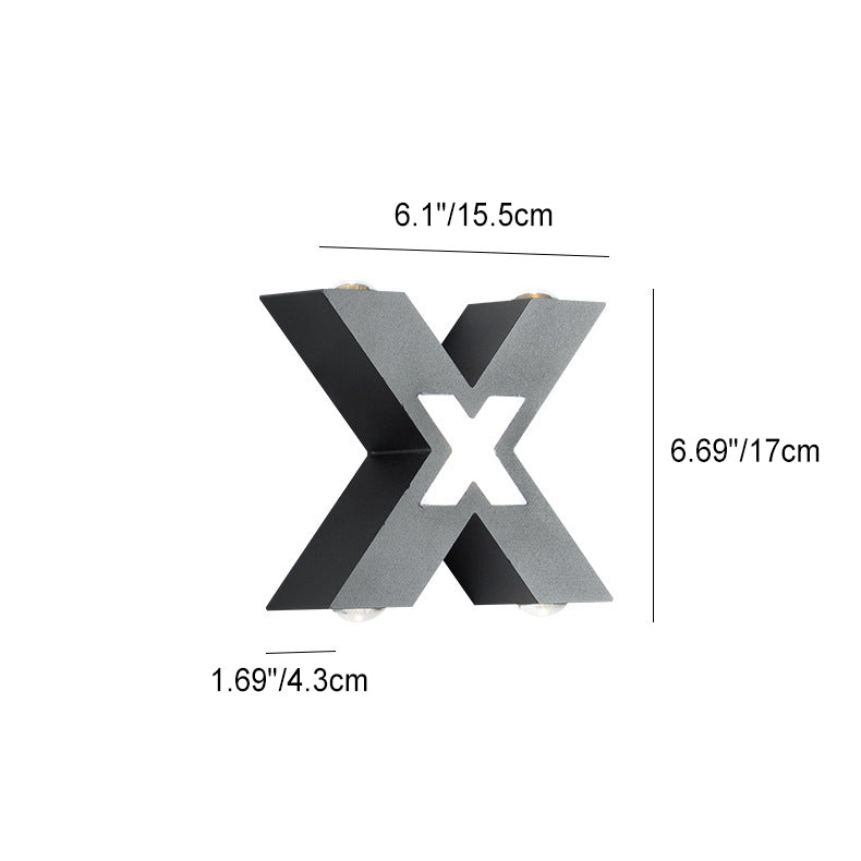 Modern Waterproof X-Shaped LED Wall Light with 4 Lights for Outdoor Use