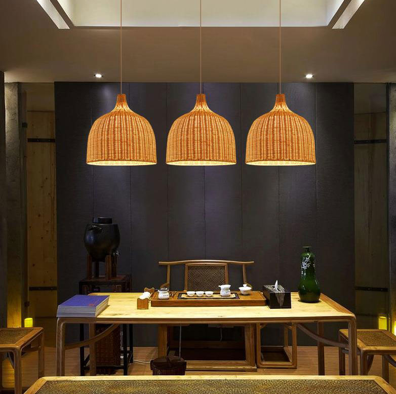 Rattan and Bamboo Pendant Light for the Kitchen