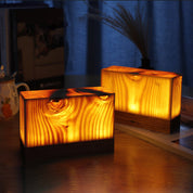 GlowWood - Table Lamp with Built-in Battery and Touch Control LED Lighting for Bedroom and Desk
