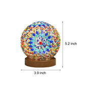 GlowNest - Spherical LED Dimmable Glass Bohemian Baroque Table Lamp Mosaic Night Light 3.9"