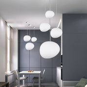 PebbleLumi - Minimalistic Pendant Lamp in Cream Glass