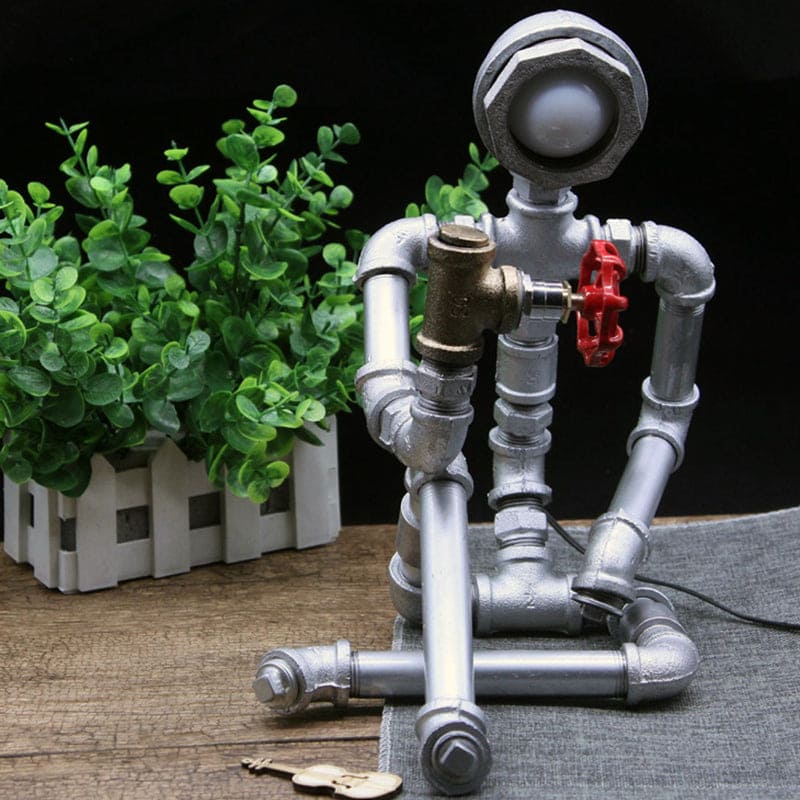 LightCraft - Industrial Iron Pipe Man Night Light