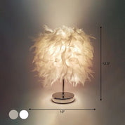 FeatherGlow - Feather Wide Globe Table Lamp