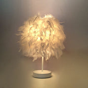 FeatherGlow - Feather Wide Globe Table Lamp