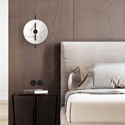 LumiSphere - Stylish Round LED Wall Lamp Made of Resin and Marble