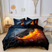 IceHockeyDreams - Duvet Cover Set with Ice Hockey Theme for Children and Teenagers