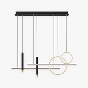 MadinaGlow - Elegant Black Metal LED Chandelier