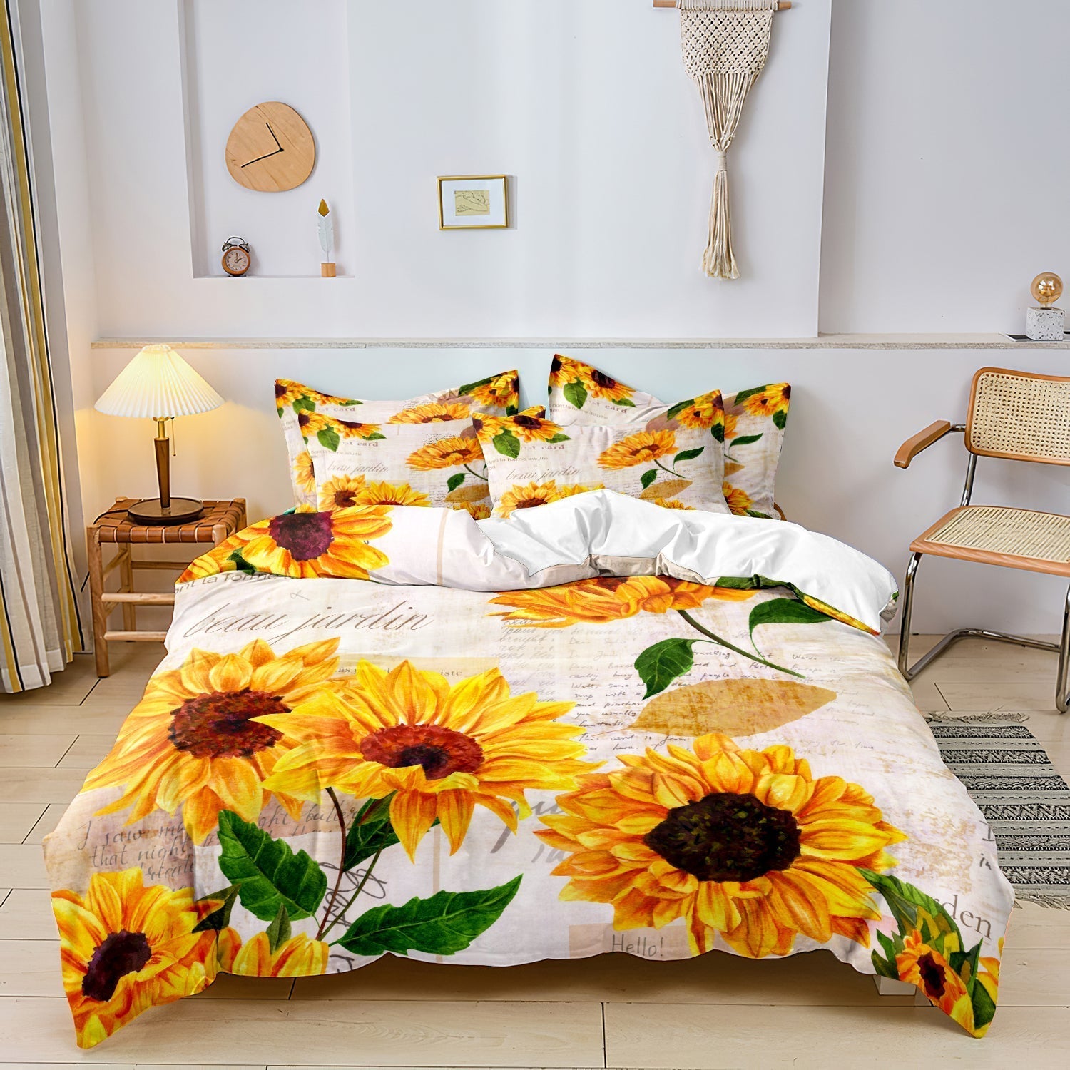SunsetDream - Sunflower Floral Duvet Cover Bedding Set | Gogh | France | Beautiful Garden