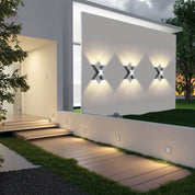 Modern Waterproof X-Shaped LED Wall Light with 4 Lights for Outdoor Use