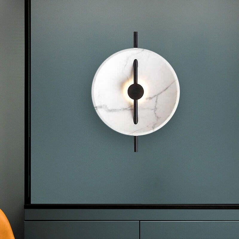 LumiSphere - Stylish Round LED Wall Lamp Made of Resin and Marble