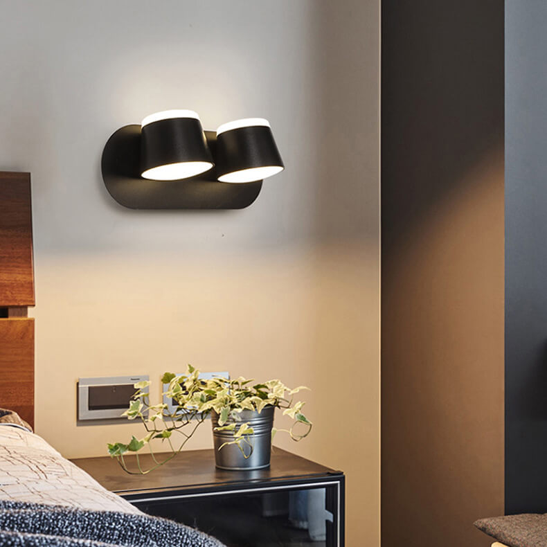 Nordic Rotatable Cylinder Shade LED Wall Lamp 1/2/3 Flames