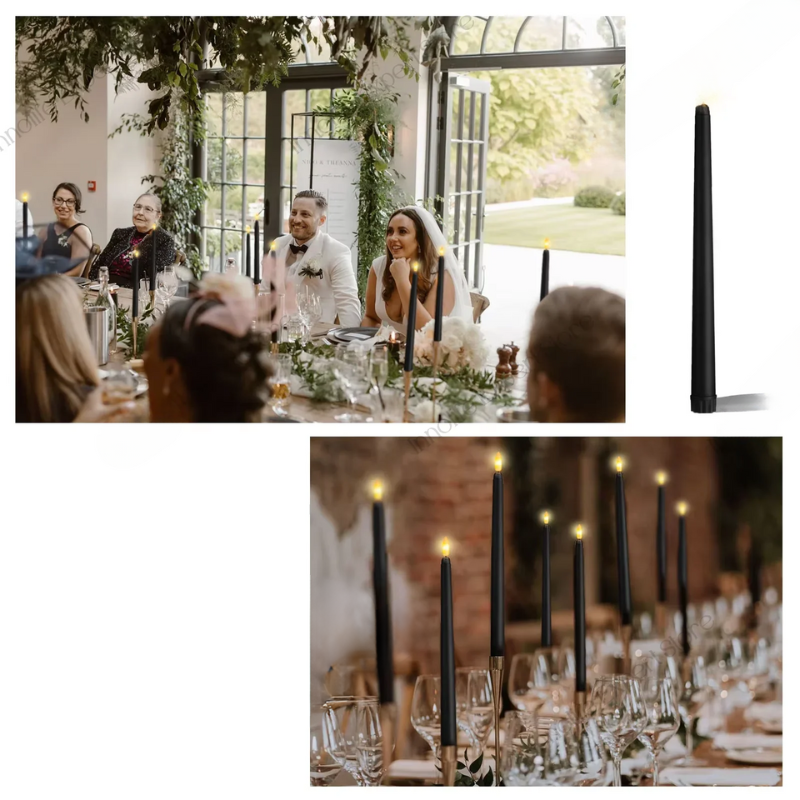 Shadowglow - Black LED Taper Candles for Halloween and Weddings
