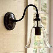 VintageGlow - Industrial wall lamp in vintage style with one clear glass clock