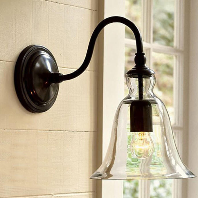 VintageGlow - Industrial wall lamp in vintage style with one clear glass clock