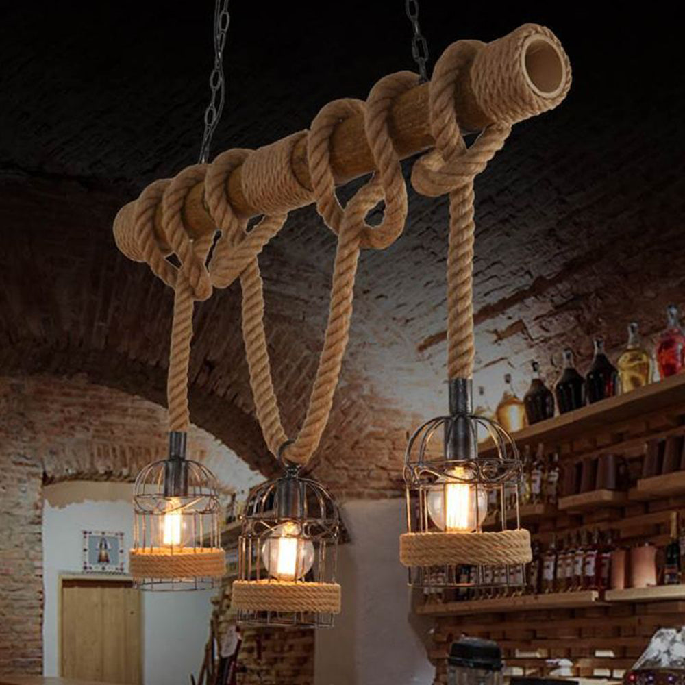 AlessioGlow - Retro pendant lamp made of metal and wood