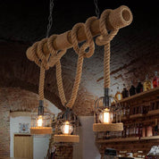 AlessioGlow - Retro pendant lamp made of metal and wood