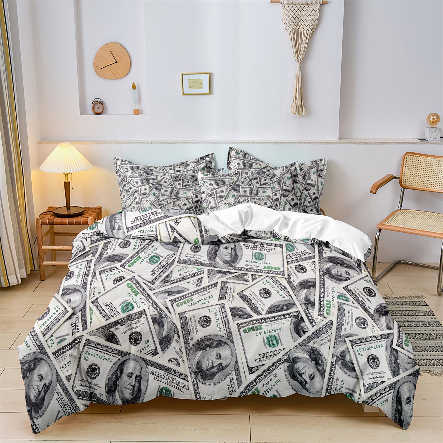 StyleKids - Kids Rich Dollars Duvet Cover Bedding Set for Children's Room Teenagers