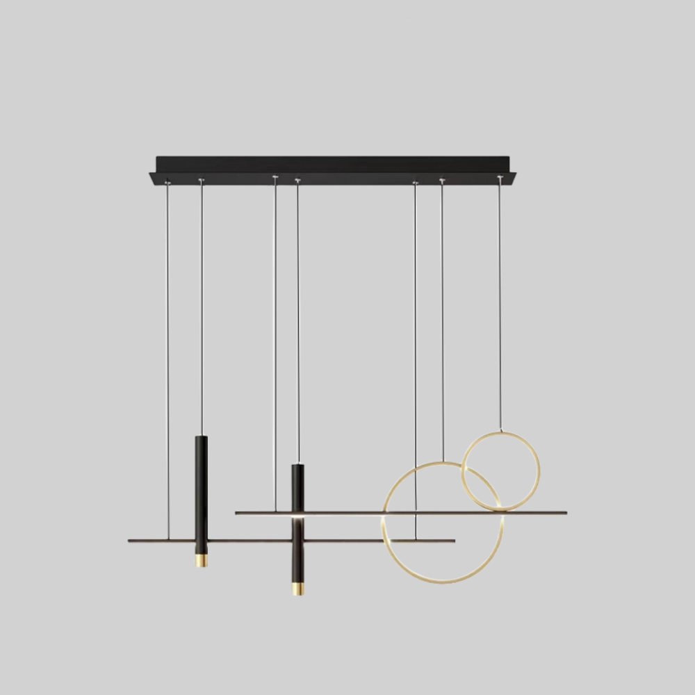 MadinaGlow - Elegant Black Metal LED Chandelier
