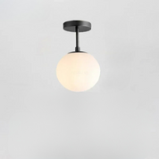 Nordic LED Glass Ceiling Light – Elegant White Sphere for Any Room