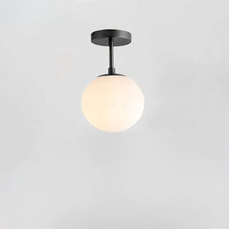 Nordic LED Glass Ceiling Light – Elegant White Sphere for Any Room