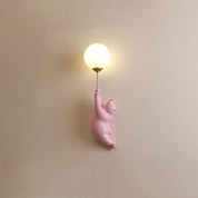 Fateh Design Bear LED Wall Lamp White/Blue/Pink Resin/Acrylic Bedroom/Living Room/Children's Room