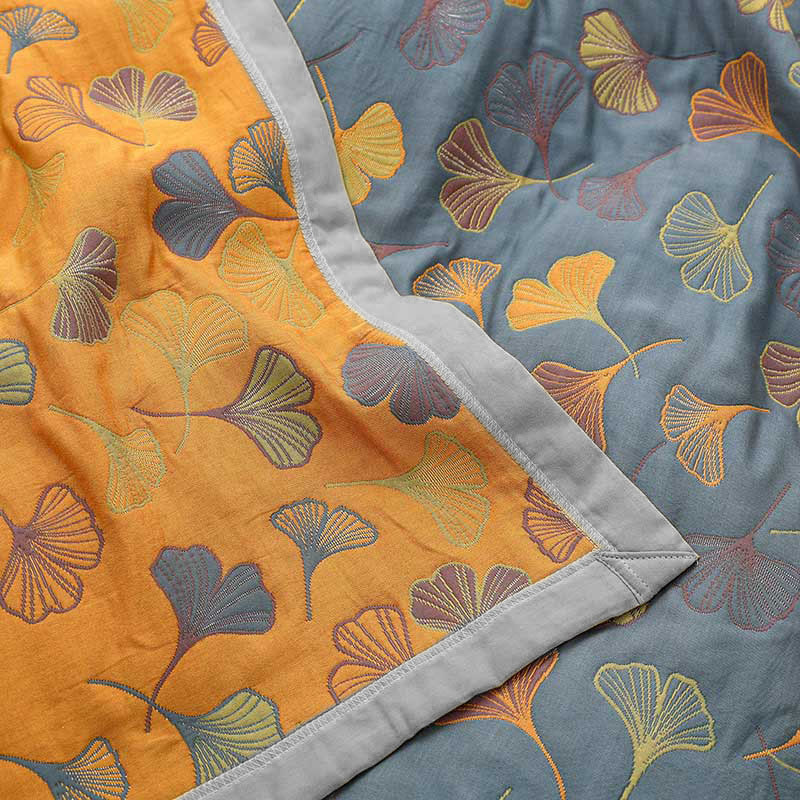 LeafLux - Reversible Cotton Duvet Cover with Leaf Pattern