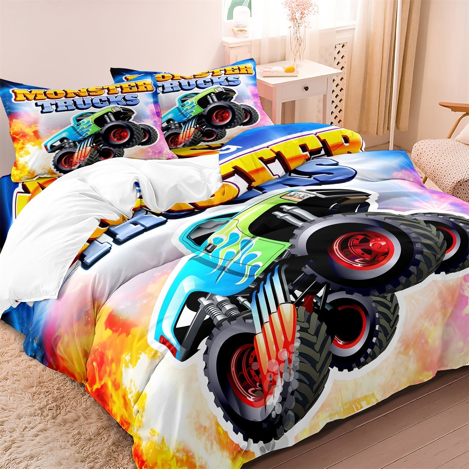KidsGlow - Kids Duvet Cover Set Monster Truck