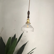 Loft Rustique - Pendant Light in Ribbed Transparent Glass
