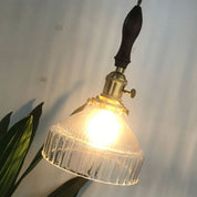 Loft Rustique - Pendant Light in Ribbed Transparent Glass