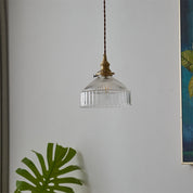 Loft Rustique - Pendant Light in Ribbed Transparent Glass