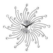 Radiant Wall Clock with Crystal Sunbeam