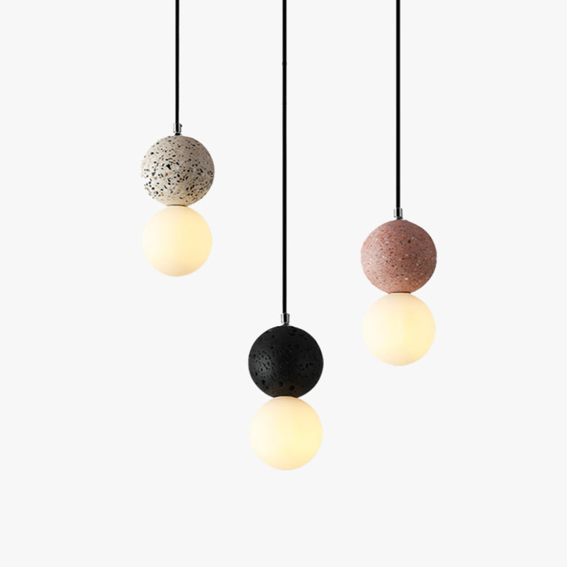 Aurora Pendant Lights LED - Black and White Glass