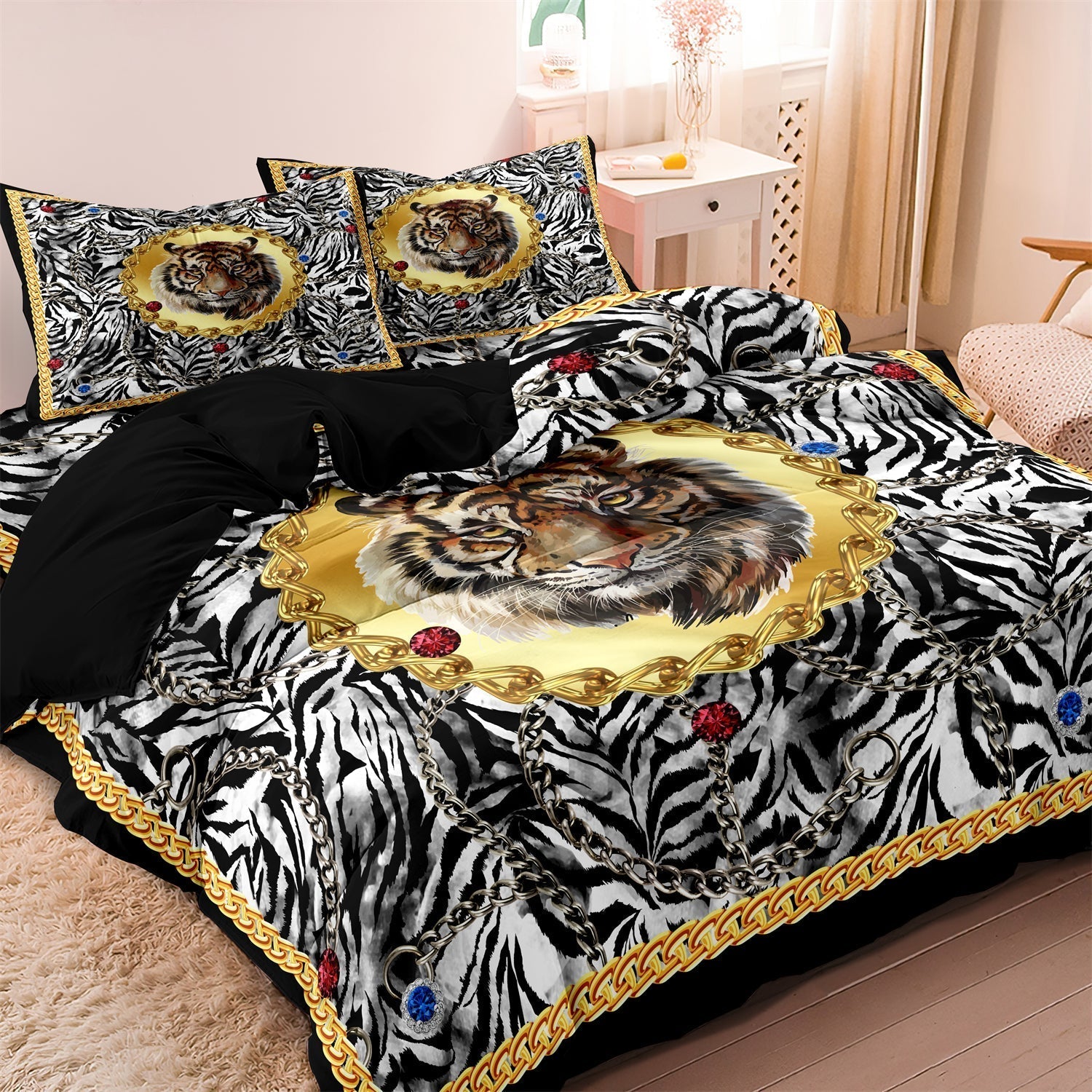 JungleGlow - Tiger Printed Duvet Cover Children's Duvet Bedding Set